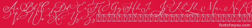 Arellia Script Dafont Font – Pink Fonts on Red Background