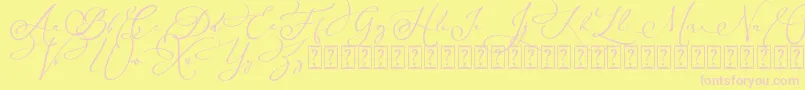 Arellia Script Dafont Font – Pink Fonts on Yellow Background