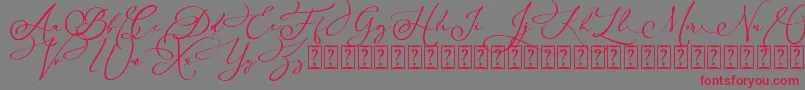 Arellia Script Dafont-Schriftart – Rote Schriften auf grauem Hintergrund