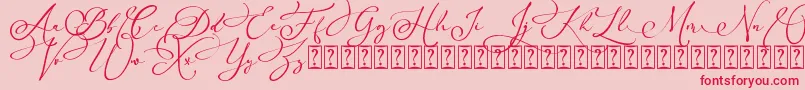 Arellia Script Dafont-fontti – punaiset fontit vaaleanpunaisella taustalla