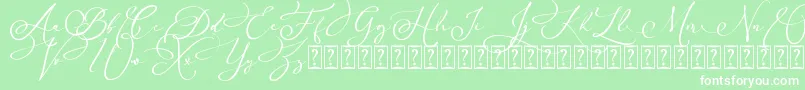 Arellia Script Dafont Font – White Fonts on Green Background