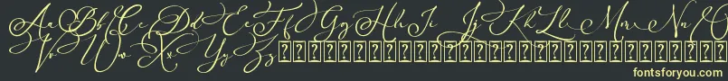 Arellia Script Dafont Font – Yellow Fonts on Black Background