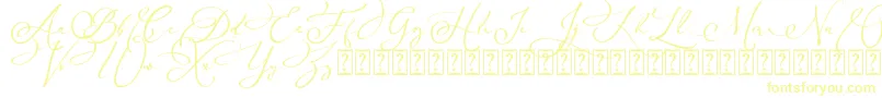 Arellia Script Dafont Font – Yellow Fonts on White Background