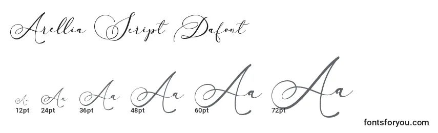 Arellia Script Dafont Font Sizes
