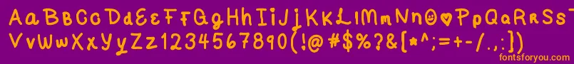 SweetieLove Font – Orange Fonts on Purple Background