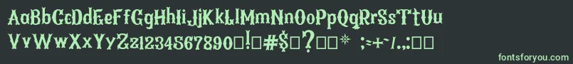 ArenosaBQ Regular-fontti – vihreät fontit mustalla taustalla