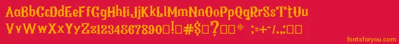 ArenosaBQ Regular Font – Orange Fonts on Red Background