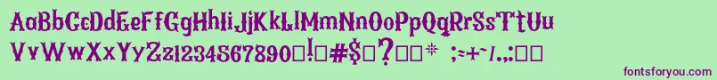 フォントArenosaBQ Regular – 緑の背景に紫のフォント