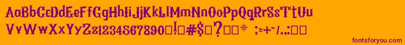 Шрифт ArenosaBQ Regular – фиолетовые шрифты на оранжевом фоне