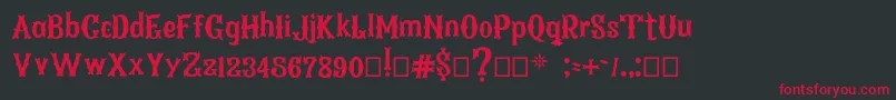 ArenosaBQ Regular Font – Red Fonts on Black Background