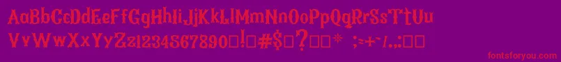 Шрифт ArenosaBQ Regular – красные шрифты на фиолетовом фоне