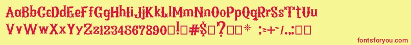 ArenosaBQ Regular Font – Red Fonts on Yellow Background