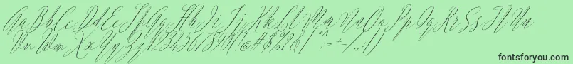 Argentina Script Italic-Schriftart – Schwarze Schriften auf grünem Hintergrund