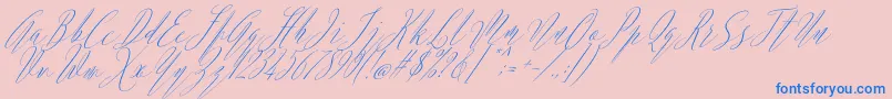 fuente Argentina Script Italic – Fuentes Azules Sobre Fondo Rosa