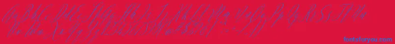 fuente Argentina Script Italic – Fuentes Azules Sobre Fondo Rojo