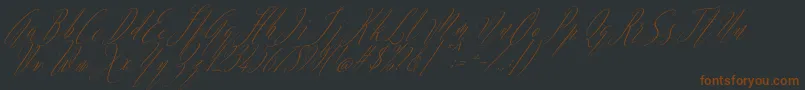 Czcionka Argentina Script Italic – brązowe czcionki na czarnym tle