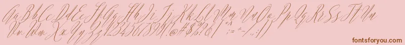 Argentina Script Italic-Schriftart – Braune Schriften auf rosa Hintergrund