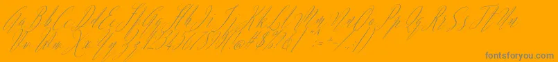 Argentina Script Italic-Schriftart – Graue Schriften auf orangefarbenem Hintergrund