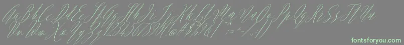 Argentina Script Italic Font – Green Fonts on Gray Background