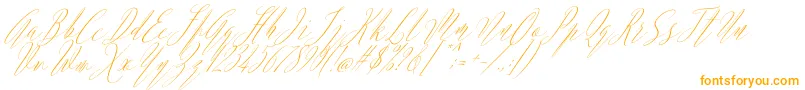 Argentina Script Italic-fontti – oranssit fontit valkoisella taustalla