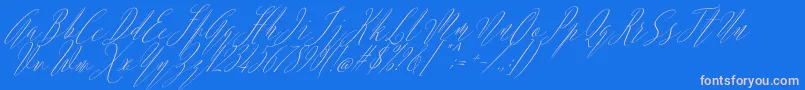 Argentina Script Italic-Schriftart – Rosa Schriften auf blauem Hintergrund