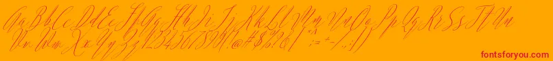 fuente Argentina Script Italic – Fuentes Rojas Sobre Fondo Naranja