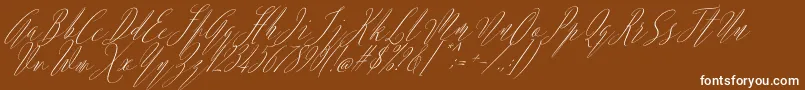 Argentina Script Italic Font – White Fonts on Brown Background