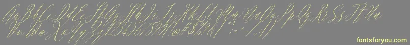 Fonte Argentina Script Italic – fontes amarelas em um fundo cinza