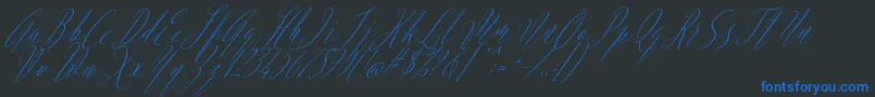 fuente Argentina Script Italic – Fuentes Azules Sobre Fondo Negro