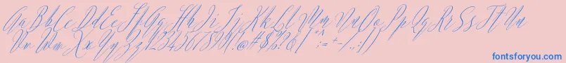 fuente Argentina Script Italic – Fuentes Azules Sobre Fondo Rosa