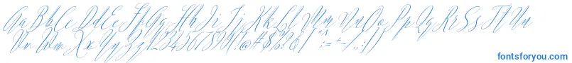 fuente Argentina Script Italic – Fuentes Azules Sobre Fondo Blanco