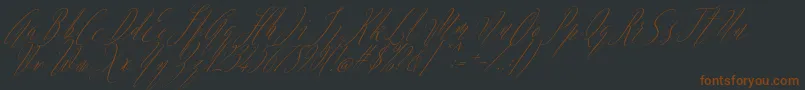 フォントArgentina Script Italic – 黒い背景に茶色のフォント