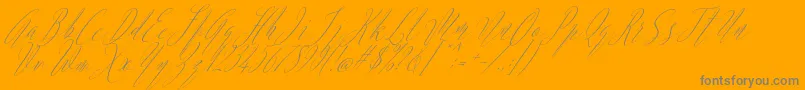 Argentina Script Italic-Schriftart – Graue Schriften auf orangefarbenem Hintergrund