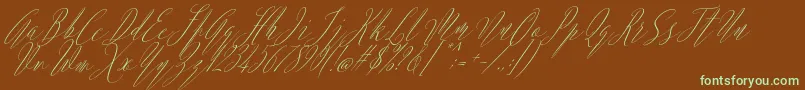 Шрифт Argentina Script Italic – зелёные шрифты на коричневом фоне