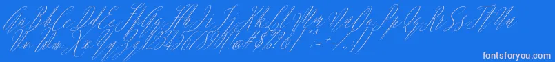 Шрифт Argentina Script Italic – розовые шрифты на синем фоне