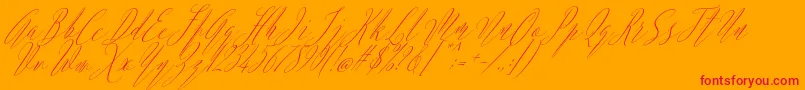 fuente Argentina Script Italic – Fuentes Rojas Sobre Fondo Naranja