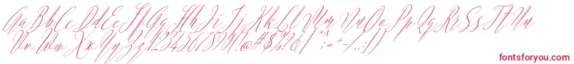 Argentina Script Italic-Schriftart – Rote Schriften auf weißem Hintergrund