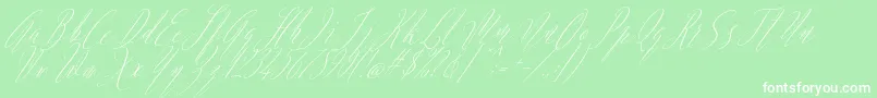 Argentina Script Italic Font – White Fonts on Green Background