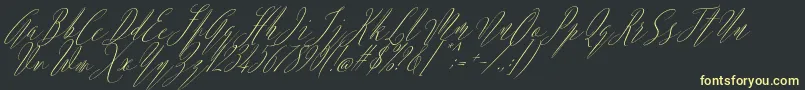 Fonte Argentina Script Italic – fontes amarelas em um fundo preto