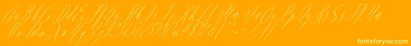 Argentina Script Italic-Schriftart – Gelbe Schriften auf orangefarbenem Hintergrund