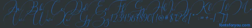 Argentina Script Font – Blue Fonts on Black Background