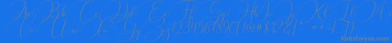 Argentina Script-Schriftart – Graue Schriften auf blauem Hintergrund