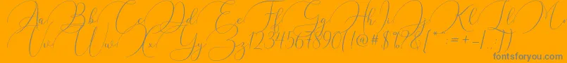 Argentina Script Font – Gray Fonts on Orange Background