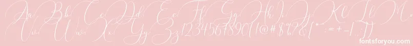 Argentina Script-Schriftart – Weiße Schriften auf rosa Hintergrund