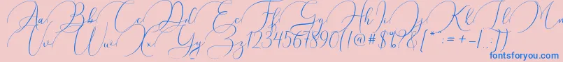 Argentina Script Font – Blue Fonts on Pink Background