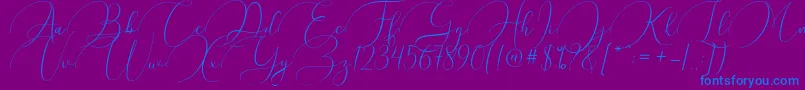 Argentina Script Font – Blue Fonts on Purple Background