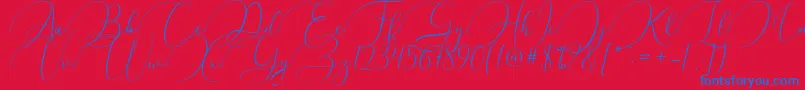 Argentina Script-Schriftart – Blaue Schriften auf rotem Hintergrund