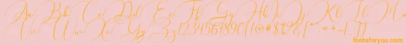 Argentina Script Font – Orange Fonts on Pink Background