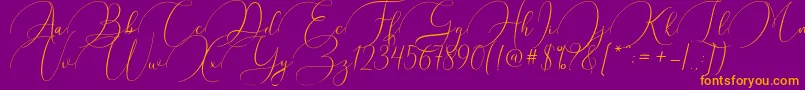 Argentina Script Font – Orange Fonts on Purple Background