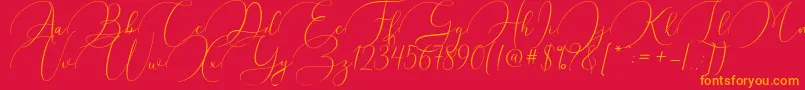 Argentina Script Font – Orange Fonts on Red Background